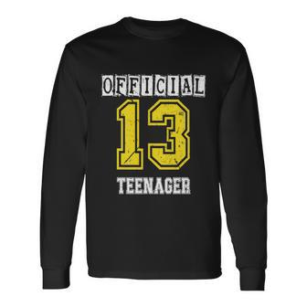 Teenager 13 Years Old 13Th Birthday Boys Girl V2 Long Sleeve T-Shirt - Thegiftio UK