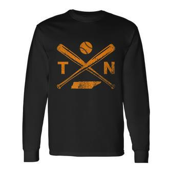 Tennessee Baseball Bats & Ball Classic Baseball Player Tshirt Long Sleeve T-Shirt - Monsterry UK