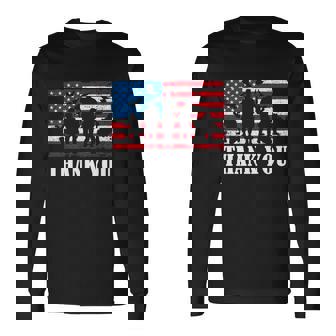 Thank You Army Memorial Day Partiotic Military Veteran Long Sleeve T-Shirt - Monsterry