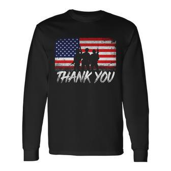 Thank You Usa Troops Long Sleeve T-Shirt - Monsterry DE