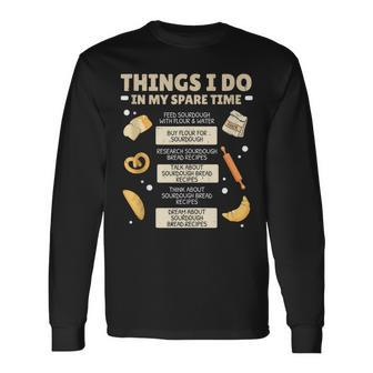 Things I Do In My Spare Time Baking Pastry Chef Baker Bake Long Sleeve T-Shirt - Thegiftio UK
