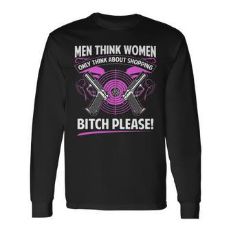 Only Think About Shopping Long Sleeve T-Shirt - Seseable