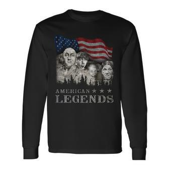 Three Stooges American Legends Usa Flag Tshirt Long Sleeve T-Shirt - Monsterry DE