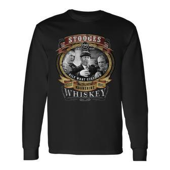 Three Stooges Moonshine Whiskey Tshirt Long Sleeve T-Shirt - Monsterry DE