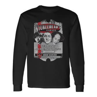 Three Stooges Nyukleheads Garage Tshirt Long Sleeve T-Shirt - Monsterry DE