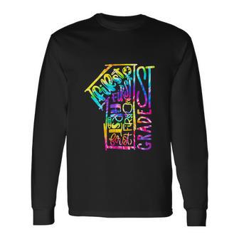 Tie Dye First 1St Grade Typography Back To School Long Sleeve T-Shirt - Monsterry UK