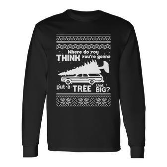 Todd Margo Couples Ugly Christmas Vacation Tree Tshirt Long Sleeve T-Shirt - Monsterry CA