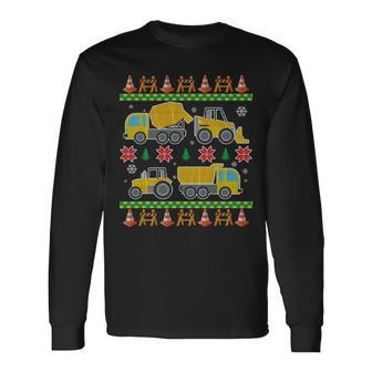 Tractors And Bulldozers Ugly Christmas Sweater Tshirt Long Sleeve T-Shirt - Monsterry DE