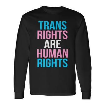 Trans Rights Are Human Rights Colors Logo Tshirt Long Sleeve T-Shirt - Monsterry CA