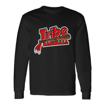Tribe Baseball Sports Logo Tshirt Long Sleeve T-Shirt - Monsterry