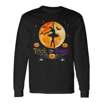 Trick Or Treat Halloween Ballet Dancer Dancing Long Sleeve T-Shirt - Seseable
