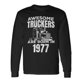 Trucker Trucker Birthday Party Trucking Truck Driver Long Sleeve T-Shirt - Seseable