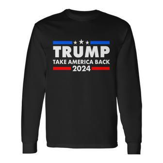 Trump Take America Back 2024 Election Logo Long Sleeve T-Shirt - Monsterry