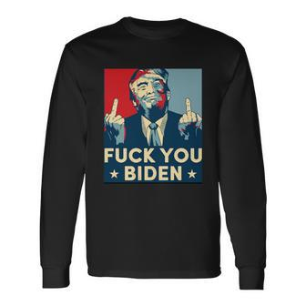 Trump Hope Fuck You Biden Tshirt Long Sleeve T-Shirt - Monsterry