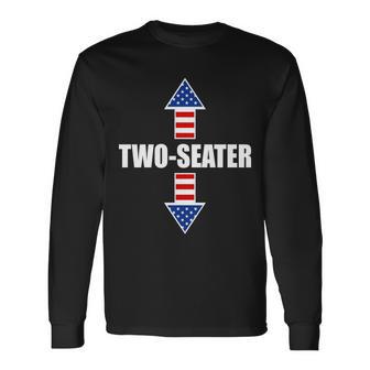 Two-Seater Usa Flag Arrows Long Sleeve T-Shirt - Monsterry CA