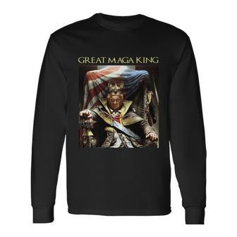 Ultra Maga Maga King The Great Maga King Tshirt V4 Long Sleeve T-Shirt - Monsterry