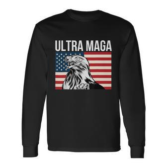 Ultra Maga Patriot Patriotic Agenda 2024 American Eagle Flag Long Sleeve T-Shirt - Monsterry UK