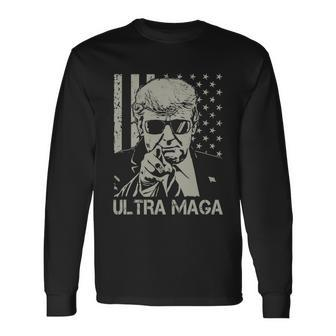 Ultra Maga Shirt Anti Biden Us Flag Pro Trump Trendy Tshirt V2 Long Sleeve T-Shirt - Monsterry DE