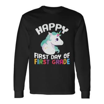 Unicorn First Day Of First Grade Back To School First Day Of School Long Sleeve T-Shirt - Monsterry UK