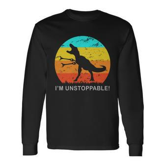 Im Unstoppable Vintage Retro Trex Long Sleeve T-Shirt - Monsterry CA