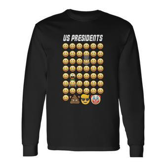 Us Presidents History Long Sleeve T-Shirt - Monsterry