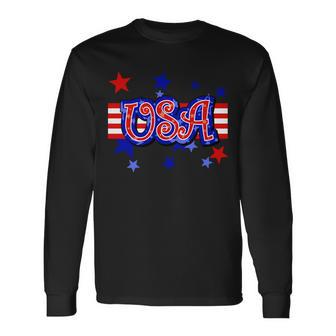 Usa Festive Celebration Tshirt Long Sleeve T-Shirt - Monsterry