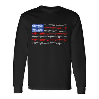 Usa Flag 2Nd Amendment Gun Flag Rights Tshirt Long Sleeve T-Shirt - Monsterry
