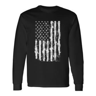 Usa Flag Patriotic 4Th Of July Tattered American Flag Long Sleeve T-Shirt - Monsterry DE