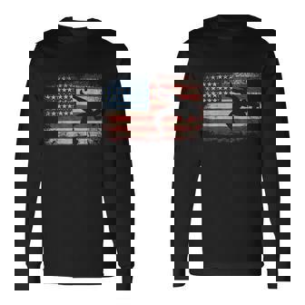 Usa Flag Wrestling American Flag Wrestling Wrestle Tshirt Long Sleeve T-Shirt - Monsterry