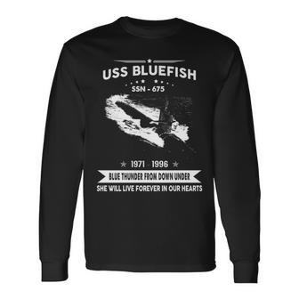 Uss Bluefish Ssn Long Sleeve T-Shirt - Monsterry