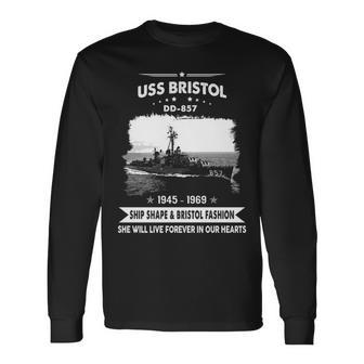 Uss Bristol Dd 857 Dd Long Sleeve T-Shirt - Monsterry UK