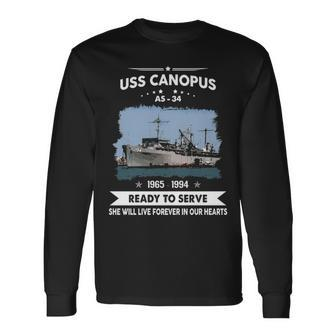 Uss Canopus As Long Sleeve T-Shirt - Monsterry