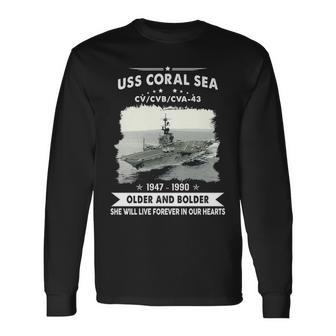 Uss Coral Sea Cv 43 Cva V2 Long Sleeve T-Shirt - Monsterry