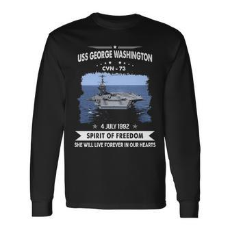 Uss George Washington Cvn V3 Long Sleeve T-Shirt - Monsterry DE