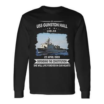 Uss Gunston Hall Lsd V2 Long Sleeve T-Shirt - Monsterry