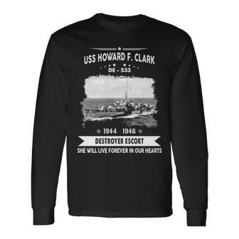 Uss Howard F Clark De Long Sleeve T-Shirt - Monsterry