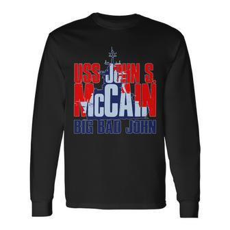 Uss John S Mccain Big Bad John Tshirt Long Sleeve T-Shirt - Monsterry DE