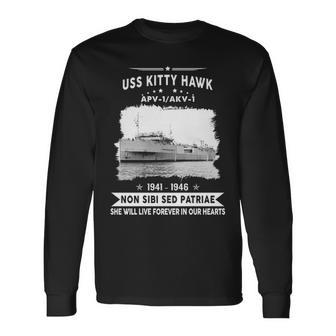 Uss Kitty Hawk Akv Long Sleeve T-Shirt - Monsterry UK