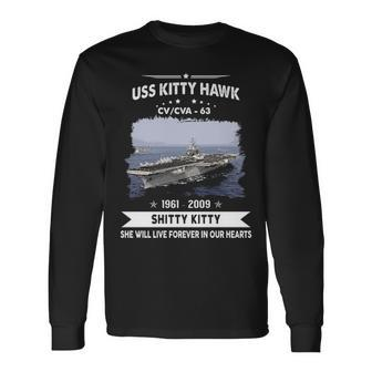 Uss Kitty Hawk Cv 63 Cva 63 Shitty Kitty Long Sleeve T-Shirt - Monsterry DE
