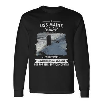 Uss Maine Ssbn V2 Long Sleeve T-Shirt - Monsterry AU