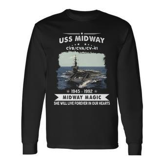 Uss Midway Cvb 41 Cva 41 Cv Long Sleeve T-Shirt - Monsterry UK