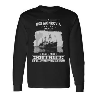 Uss Monrovia Apa Long Sleeve T-Shirt - Monsterry