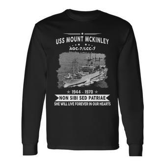 Uss Mount Mckinley Agc 7 Lcc Long Sleeve T-Shirt - Monsterry UK