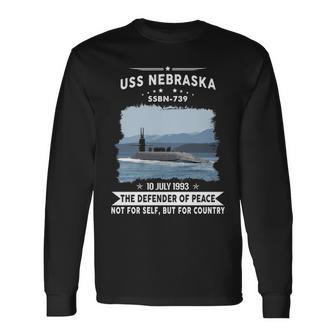 Uss Nebraska Ssbn V2 Long Sleeve T-Shirt - Monsterry