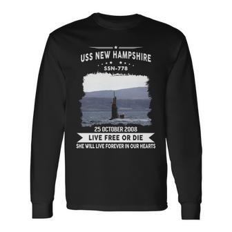 Uss New Hampshire Ssn Long Sleeve T-Shirt - Monsterry DE