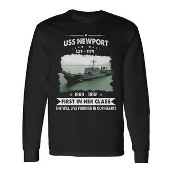 Uss Newport Lst V2 Long Sleeve T-Shirt - Monsterry