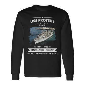 Uss Proteus As Long Sleeve T-Shirt - Monsterry