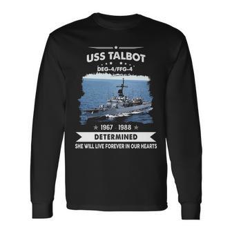 Uss Talbot Ffg 4 Deg Long Sleeve T-Shirt - Monsterry