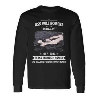 Uss Will Rogers Ssbn Long Sleeve T-Shirt - Monsterry DE