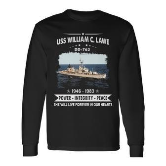 Uss William C Lawe Dd Long Sleeve T-Shirt - Monsterry DE